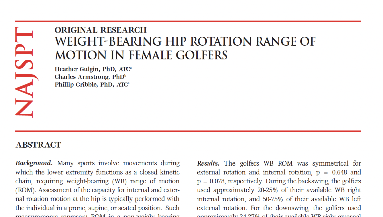 Hip Rom In Female Golfers Motus Physical Therapy